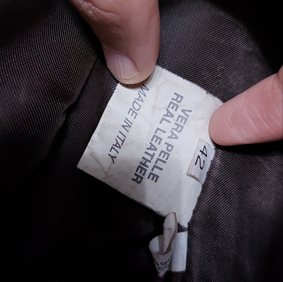 Brown real leather jacket from Italy. Size xs or s. - Picture 4 of 4